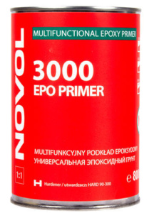 EPO PRIMER 3000 je multifunkční epoxidový základ určený pro antikorozní ochranu oceli, galvanizované oceli, a dílům z hliníku. Může být použit pro izolování podkladů před aplikací polyesterových tmelů, stejně tak jako plnič morko na morko před dalšími vrstvami. Díky speciálním pryskyřicím je tento základ připraven k broušení v krátkém čase. Je možno aplikovat polyesterové tmely přes vrstvu epoxidového základu ve velmi krátkém čase. Je možno aplikovat 3 vrstvy bez odvětrání.
